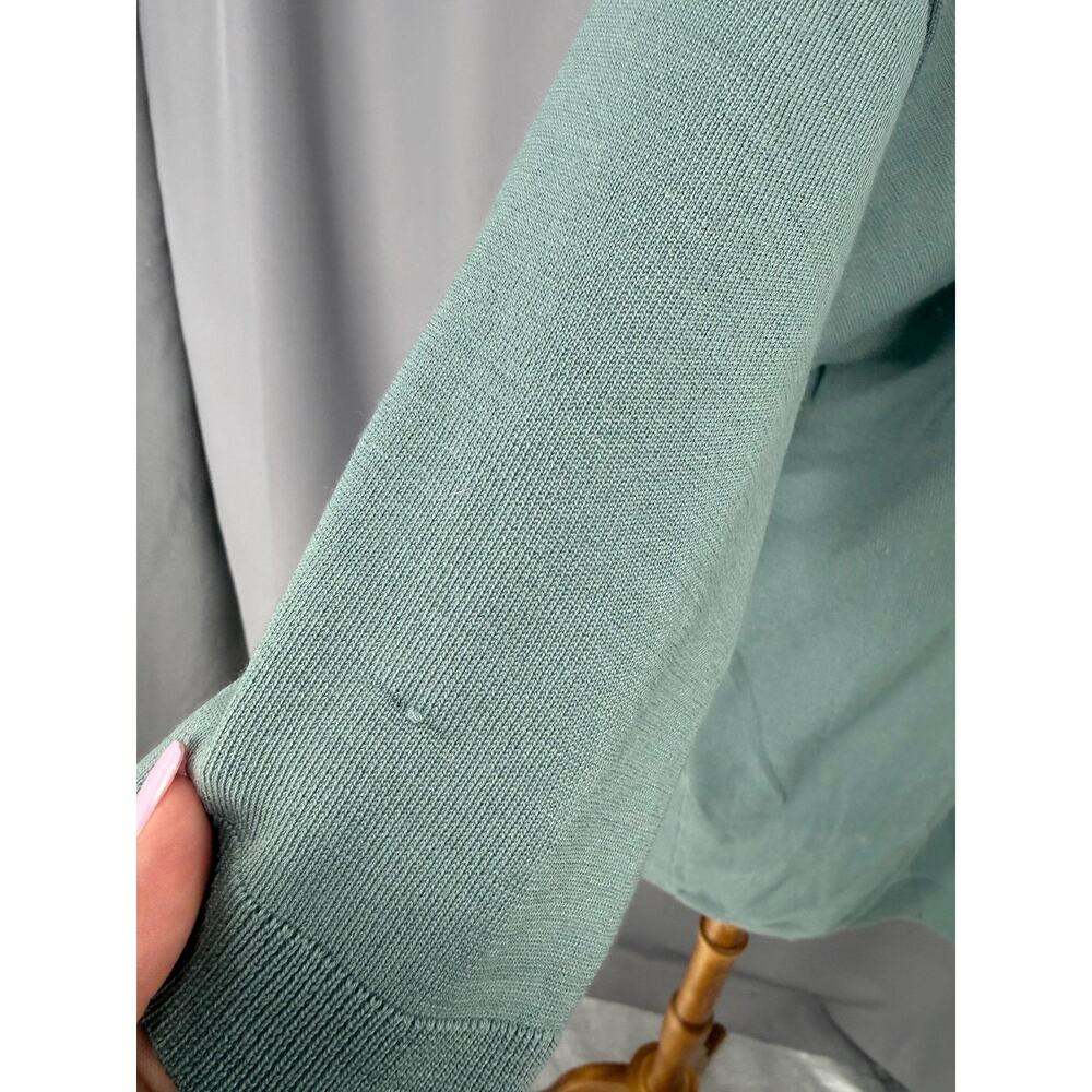 Valentino Sweater Womens Large Green Lace Inset Dolman Tunic Virgin Wool Italy - Picture 6 of 14